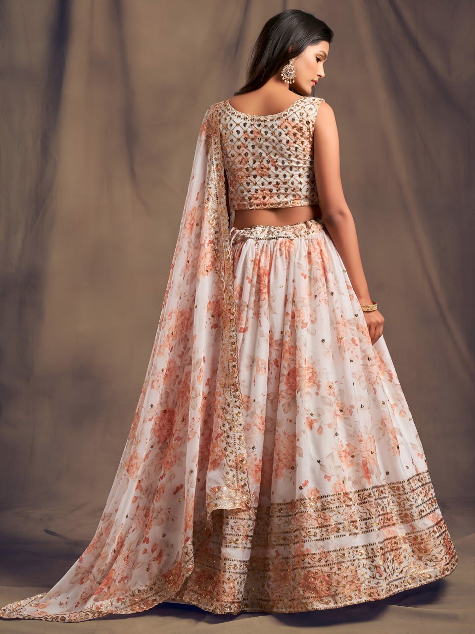 Floral Embroidered Lehenga Choli Set - Bridal Lehenga, Sangeet & Wedding Guest Dress - Vastraa