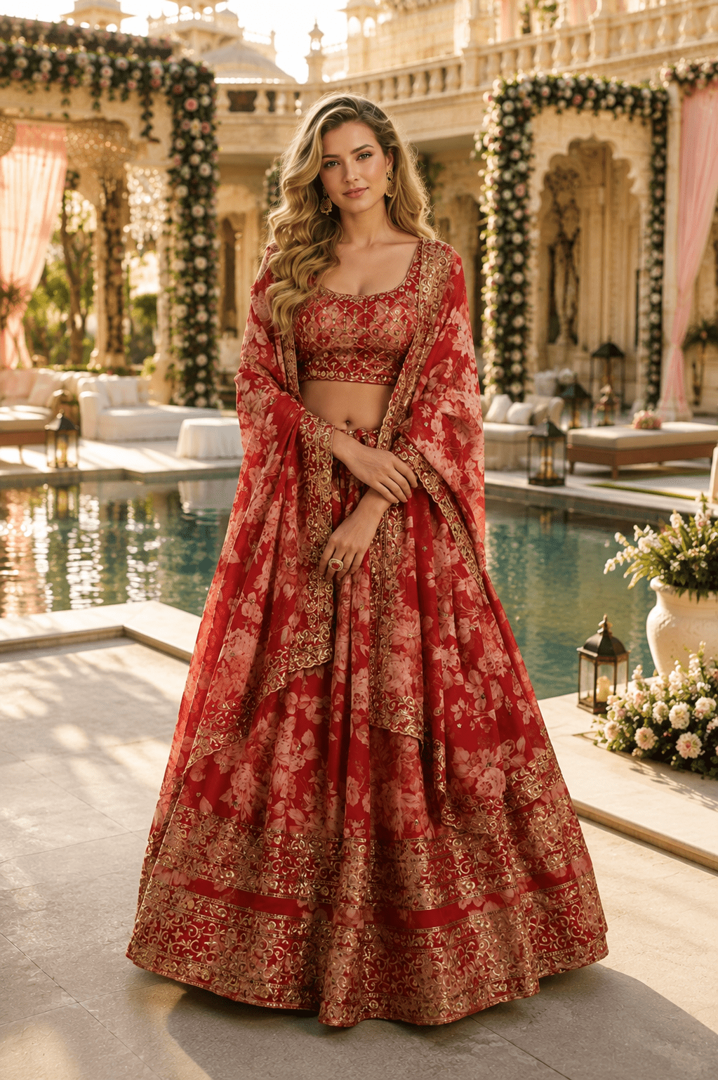 Designer Floral Embroidered Lehenga Choli Set for Women - Wedding & Festive Wear - Vastraa