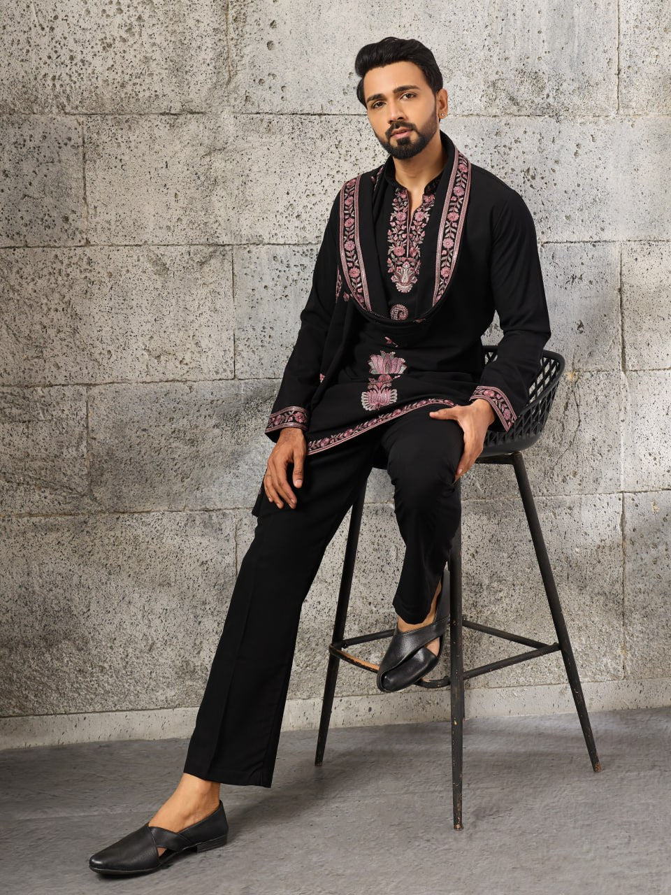 Designer Men's Wedding Kurta Pajama with Dupatta Set - Vastraa