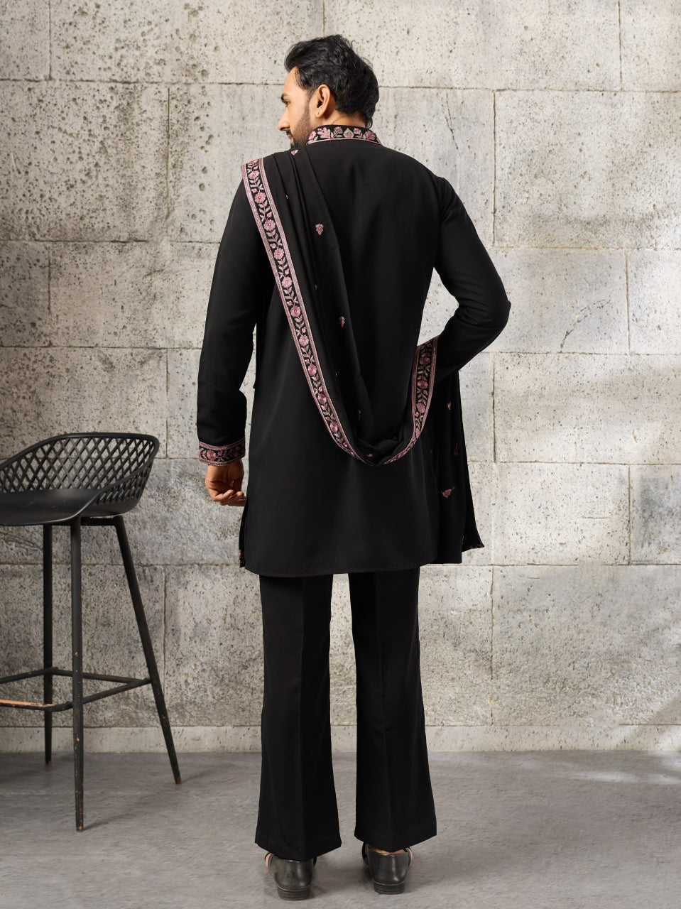 Designer Men's Wedding Kurta Pajama with Dupatta Set - Vastraa