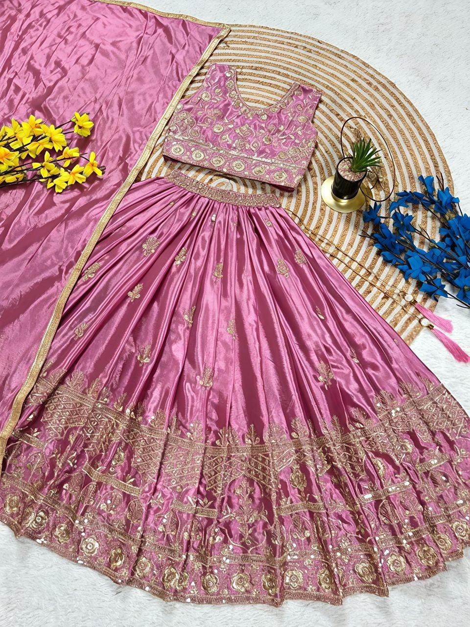 Ethnic Wedding Outfit for Kids - Girls Premium Lehenga Choli Set with Dupatta - Vastraa