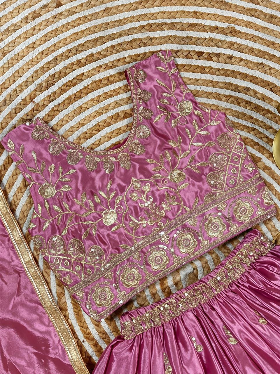 Ethnic Wedding Outfit for Kids - Girls Premium Lehenga Choli Set with Dupatta - Vastraa