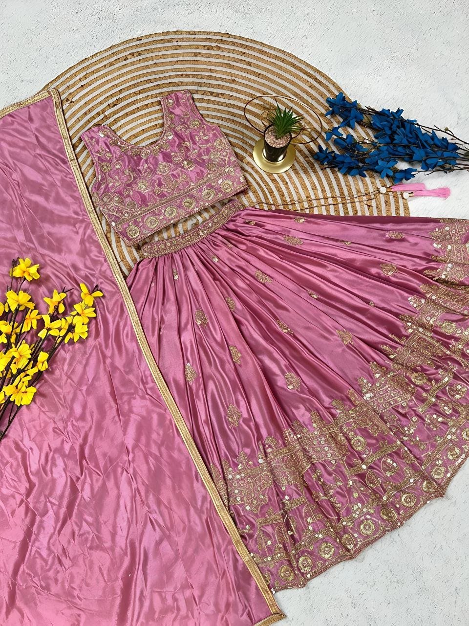 Ethnic Wedding Outfit for Kids - Girls Premium Lehenga Choli Set with Dupatta - Vastraa