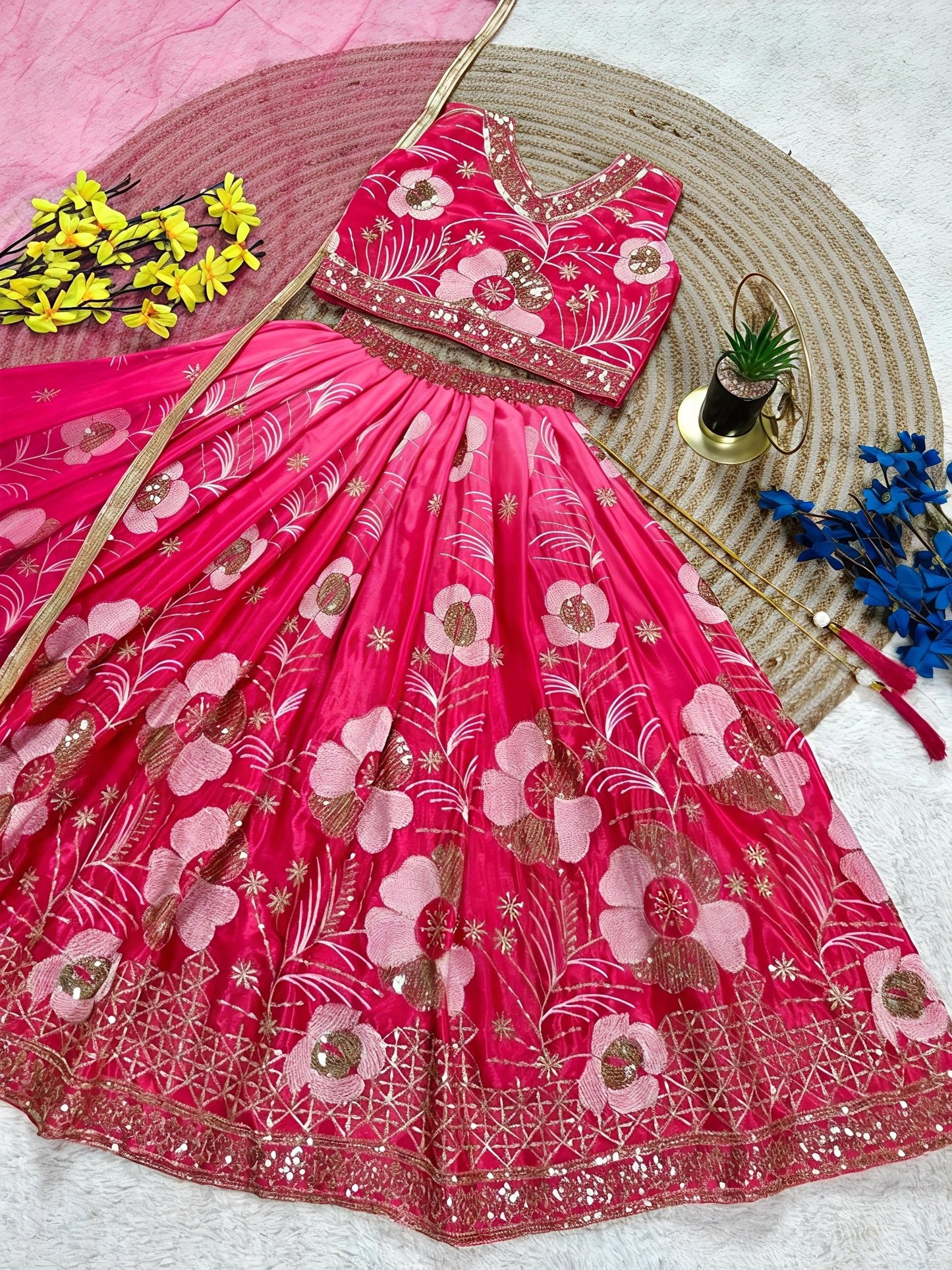 Girls Embroidered Lehenga Choli with Dupatta – Kids Wedding & Party Wear - Vastraa