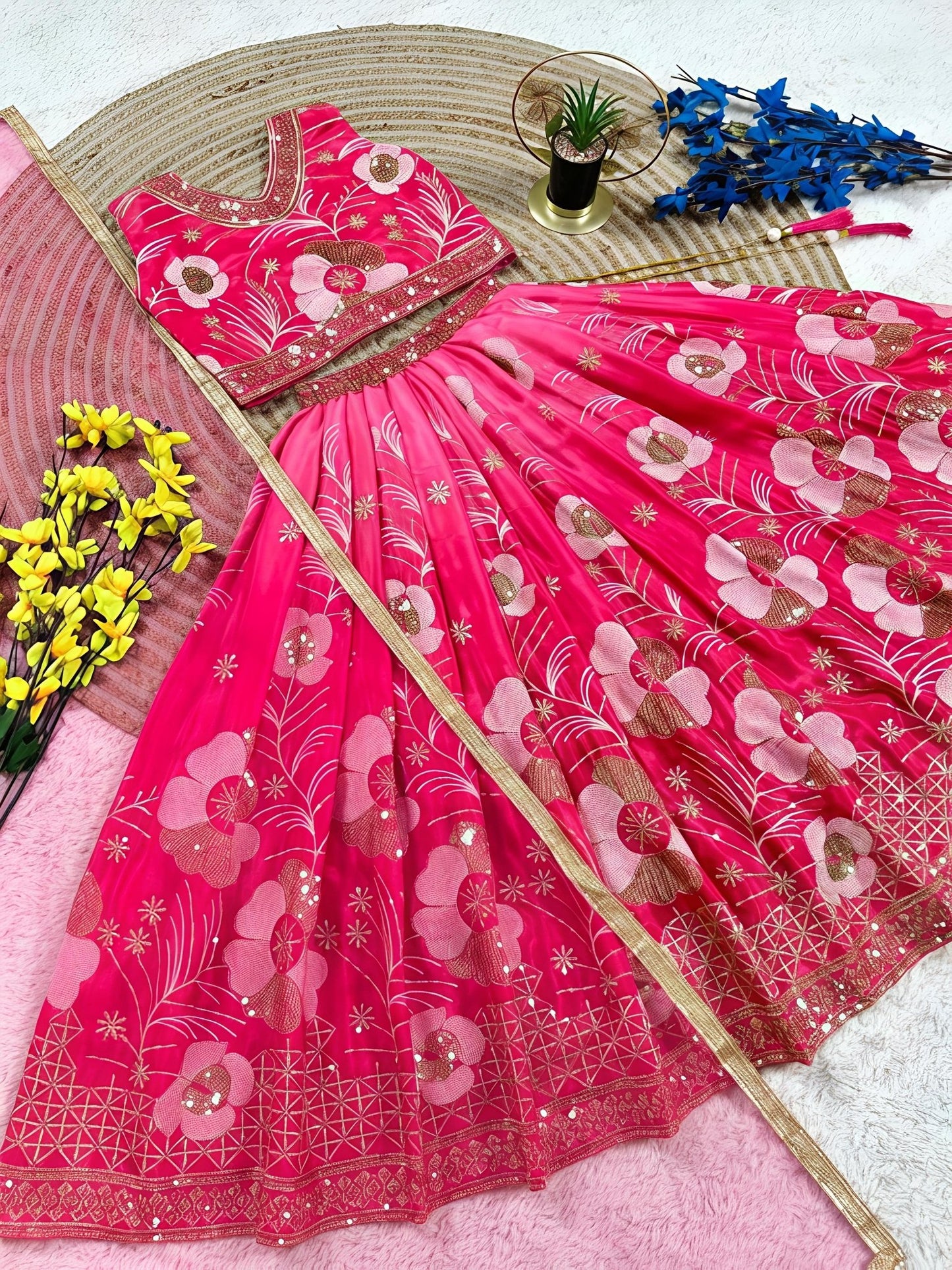 Girls Embroidered Lehenga Choli with Dupatta – Kids Wedding & Party Wear - Vastraa
