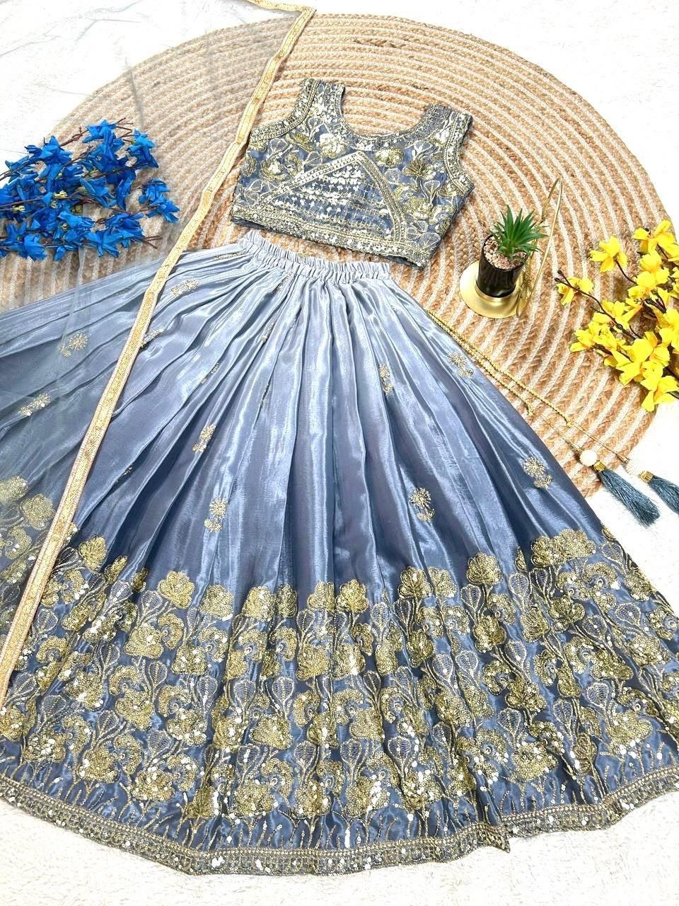 Girls Lehenga Choli Set with Net Dupatta | Kids Ethnic Wear for Wedding & Festival - Vastraa