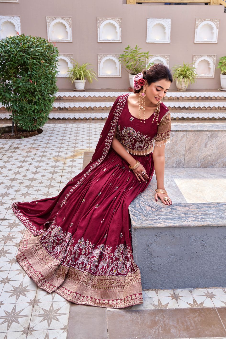 Indian Lehenga Choli for Women | Designer Wedding & Party Wear Lehenga | Traditional Ethnic Outfit - Vastraa