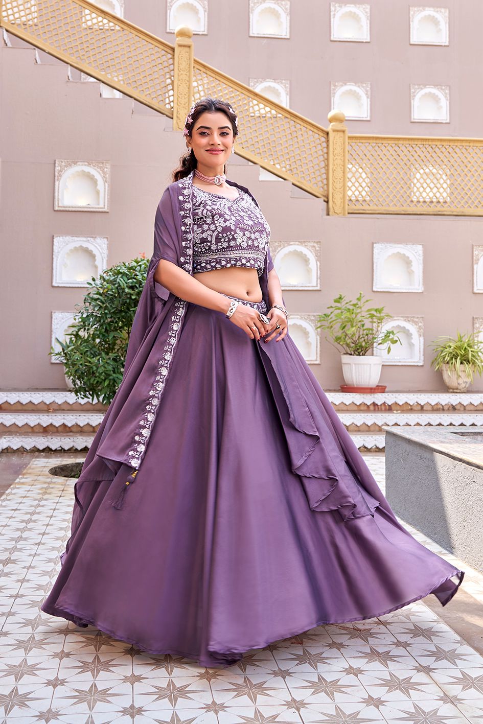 Lehenga Choli Set For Receptions And Wedding Occasion,Wedding Guest Outfit - Vastraa