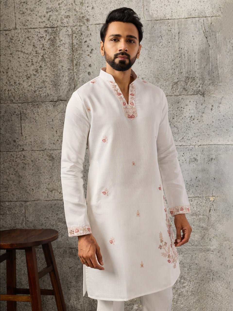 Luxurious Men's Wedding Kurta Pajama with Nehru Jacket - Vastraa