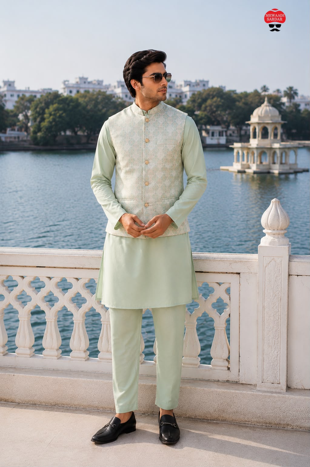 Men's Wedding Kurta Pajama with Nehru Jacket | Traditional Men's Kurta Pajama With Waistcoat - Vastraa
