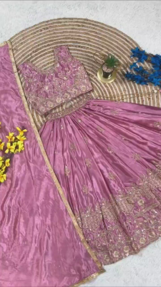 Ethnic Wedding Outfit for Kids - Girls Premium Lehenga Choli Set with Dupatta