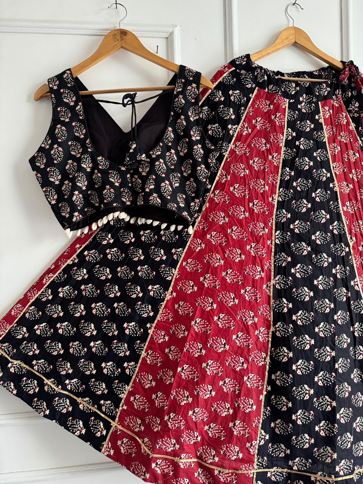 Premium Ajrakh Navratri Lehenga Choli Set, Garba & Dandiya Festive Wear